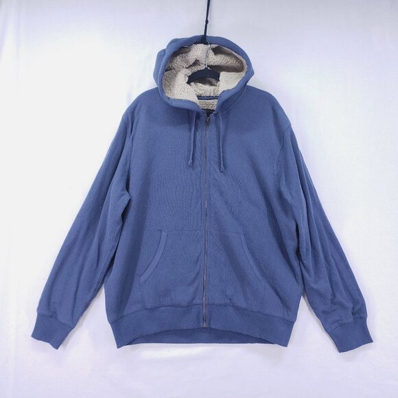Northwest Territory Other - Northwest Territory Men's Blue Waffle Knit Full Zip Hoodie Sherpa Sweater XL